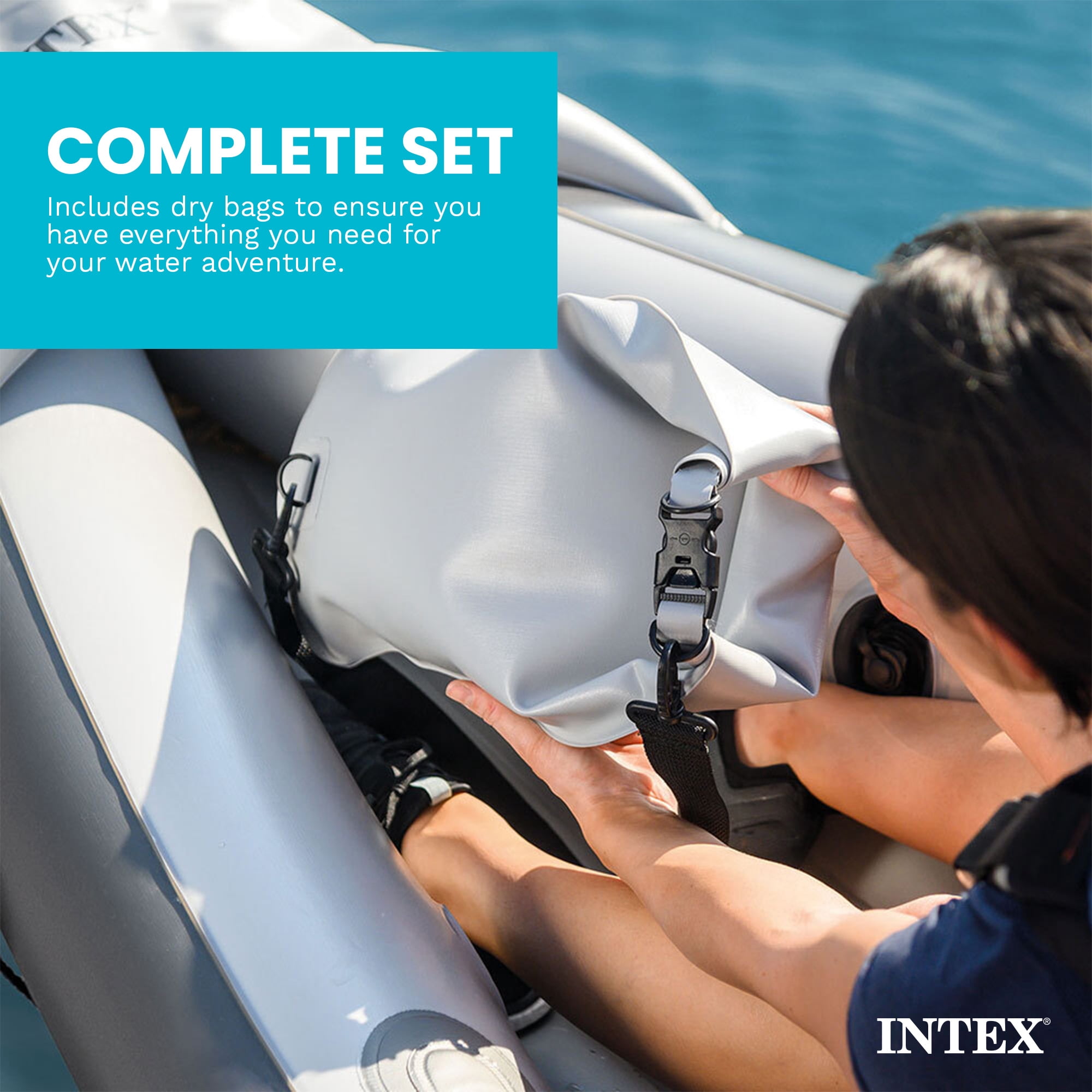Intex Dakota K2 2 Person Inflatable Kayak & Accessory Kit w/Oars & Pump