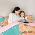 thumbnail image 4 of Erosebridal Kids Animal Capybara Queen Comforter Set 3pcs,Boys Girls Cartoon Wildlife Bedding Comforter Set,Pink Brown,Pink Reversible, 4 of 7