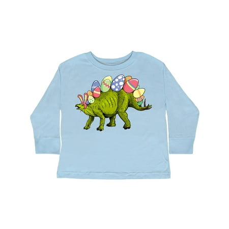 

Inktastic Easter Bunny Stegosaurus with Eggs and Pink Ears Gift Toddler Boy or Toddler Girl Long Sleeve T-Shirt