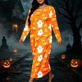 thumbnail image 4 of SELONE Plus Size Nightgowns for Women Long Long Sleeve Sleepshirt Ghost Pumpkin Sleep Dress Halloween House Dress, 4 of 8