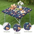 thumbnail image 4 of Dark Blue Mermaid Princess Pattern Square Fitted Tablecloth with Elastic Edge,Square Table Cover,Washable Elastic Table Cover for Home Kitchen Party Decor 36"x36", 4 of 6