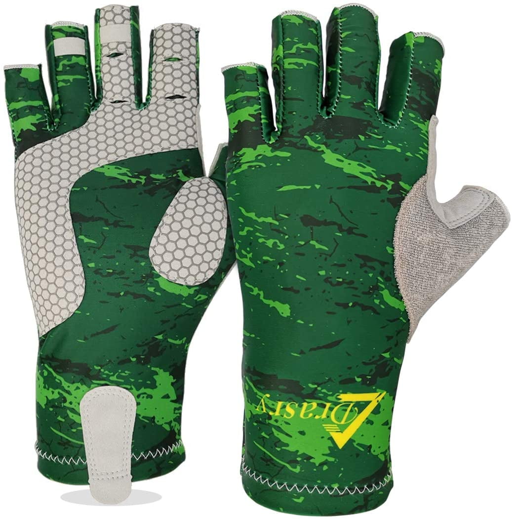 Drasry UV Gloves Fingerless UPF 50+ SPF Sun Protection for Fishing Kayaking Hiking Sailing Glove