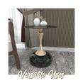 thumbnail image 5 of LeisureMod Wide Side Table with Black Stainless Steel Top Round Accent Table and Pedestal Base Modern End Table for Home, Living Room Savoy Series in Stone Black, 5 of 11