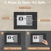 0.22 Cu.ft. Home Safes,Fireproof Waterproof Storage Box with Digital Keypad,Keys and Alarm System