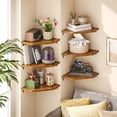 thumbnail image 2 of Fairy Rustic Corner Floating Shelves Set of 6, Brown Wall Mounted Corner Shelf for Living Room, Bedroom, Bathroom, Kitchen Farmhouse Decor, 2 of 7