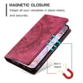 thumbnail image 4 of Case for iPhone 7 / iPhone 8 / iPhone SE 2022 & 2020 Wallet Case for Women Girls with Card Holder, Embossed Flower Pattern Magnetic Flip PU Leather Purse Protective Phone Cover, Red, 4 of 11