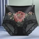 thumbnail image 3 of Gibobby Panty Microfibra con Encaje Ropa interior elástica cintura para mujer, bragas suaves altas, bragas sexis encaje flores para mujer, Bikini bordado, bragas para mujer（Negro， L), 3 of 5
