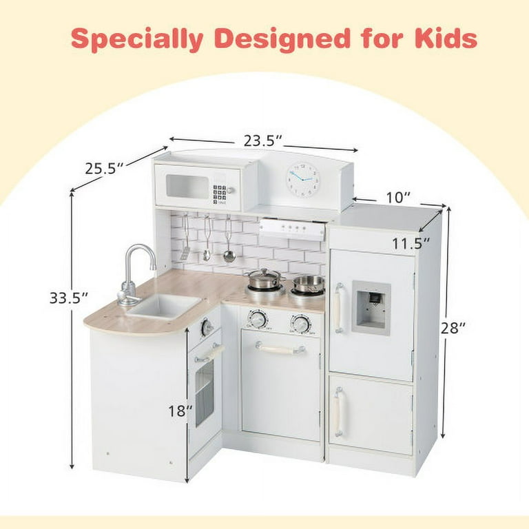 Kids Kitchen Playset Conor Kitchen Toy with Realistic Microwave and Oven  Stove - Costway