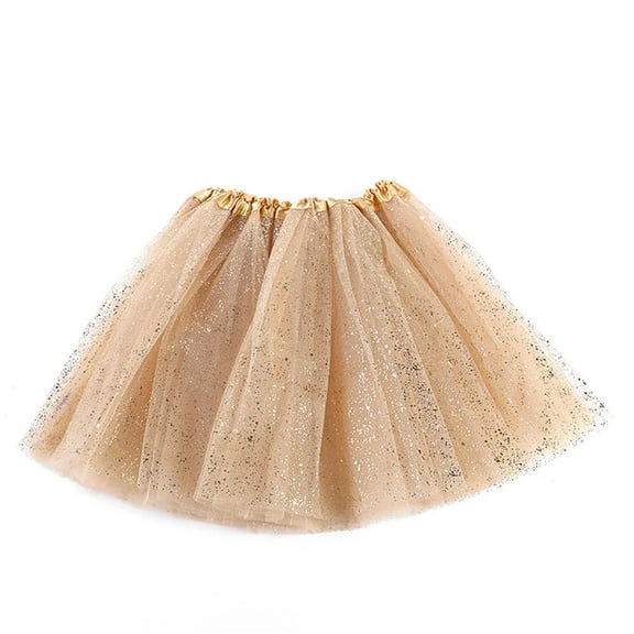 Girls Bronzed Half Skirt Children's Skirt Cute TUTU Gauze Skirt