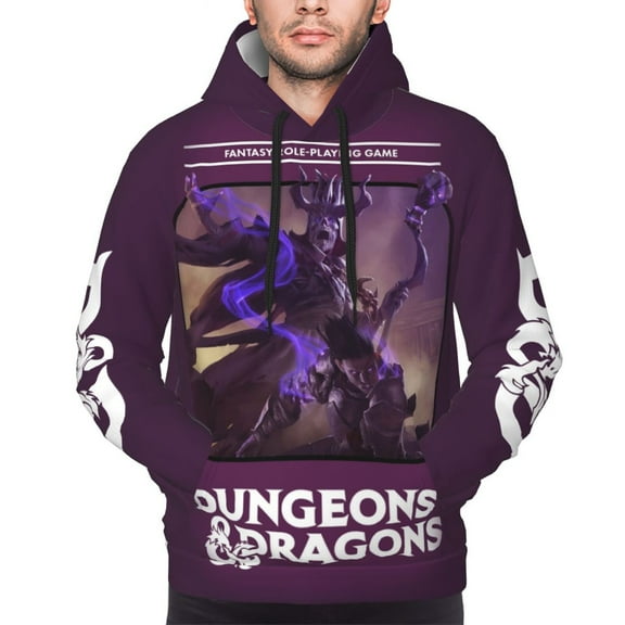 Unisex Men's and Women's DND Dungeons And Dragons Hoodies 3D Fashion Digital Print Cartoon Pullover Hooded Sweatshirts with Pockets