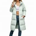 thumbnail image 2 of Pyhlmscde Women's Fashionable Casual Knee Length Zipper Hooded Coat, Puffer Jacket Womens, Warm Jackets for Women, Winter Clothing for Women, 2 of 6
