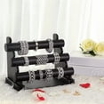 thumbnail image 2 of Soporte Organizador Joyería cuero 3 Niveles, desmontable expositor de pulseras, piel de alta calidad, Ideal para guardar relojes, pulseras, brazaletes, collares y gomas elásticas.(Negro), 2 of 7