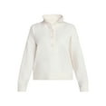 thumbnail image 5 of Time and Tru Women's Quarter Button Fleece Top with Long Sleeves, Size XS-XXXL, 5 of 5
