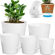 Self Watering Planters, 5/5.5/6/6.5/7 Inch Self Watering Plant Pots for Indoor and Outdoor Plants, 5 Pack