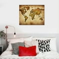 thumbnail image 5 of ONETECH Vintage World Map Wall Art Canvas Picture Large Antiqued Map of The World Canvas Painting Artwork Prints for Office Wall Decor Home Living Room Decorations Framed Ready to Hang, 5 of 5