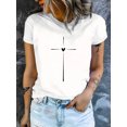 thumbnail image 3 of Women Casual Short Sleeve Tee 1 Pcs 100% Heavy Cotton - Comfortable Crew Neck, Soft Adorable Tees Tops, 3 of 9