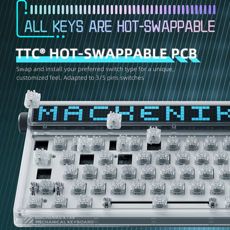 Machenike KT68 Pro 65% RGB Wireless Compact Mechanical Gaming