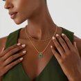 thumbnail image 4 of GDCOIN Simulated Emerald Pendant Necklace 14K Gold Plated Dainty Trendy Jewelry for Women, 4 of 11