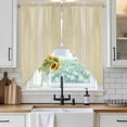 thumbnail image 3 of Swag Valance Curtains for Windows, Cream Beige Striped Light Filtering Kitchen Curtains with Rod Pocket, Modern Farmhouse Retro Lines Window Treatment Valances for Living Room, 36x45 - 2 PCS, 3 of 9