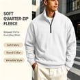 thumbnail image 7 of Domuza Quarter Zip Lapel Collar Pullover for Men Casual Lightweight Fleece Solid Color Comfort Soft Sweatshirt, 7 of 7