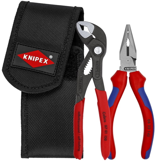 Juego de mini pinzas KNIPEX Cobra y de punta con funda