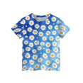 thumbnail image 3 of Abcomgle Girls Tops Size 10-12 Crewneck Short Sleeve Daisy Flower Print Toddler T-Shirt Summer Fashion Cotton Girls Blouse Cute Tshirt, 3 of 5