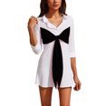 thumbnail image 2 of mfyjkho Vestidos casuales para mujer, Vestido ajustado con mangas largas, solapa con hebilla y encaje, para mujer Vestidos de fiesta para mujer xl, 2 of 5