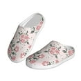 thumbnail image 2 of KLL Rose Flowers Pattern Adult Unisex Cozy Slippers,Fuzzy Slip-on Slippers TPR Sole Slippers Comfort Plush Home Footwear for Indoor & Outdoor-8, 2 of 7
