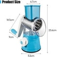 thumbnail image 2 of G·PEH Rotary Cheese Grater Shredder Chopper Round Tumbling Box Mandoline Slicer Nut Grinder Vegetable Slicer, Hash Brown, Potato with Strong Suction Base(Blue), 2 of 13
