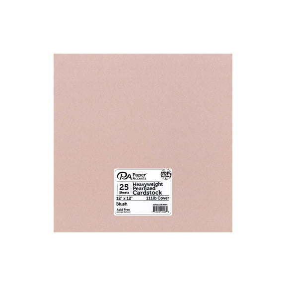 Paper Accents Cardstock 12"x 12" Pearlized 111lb 25pc Blush