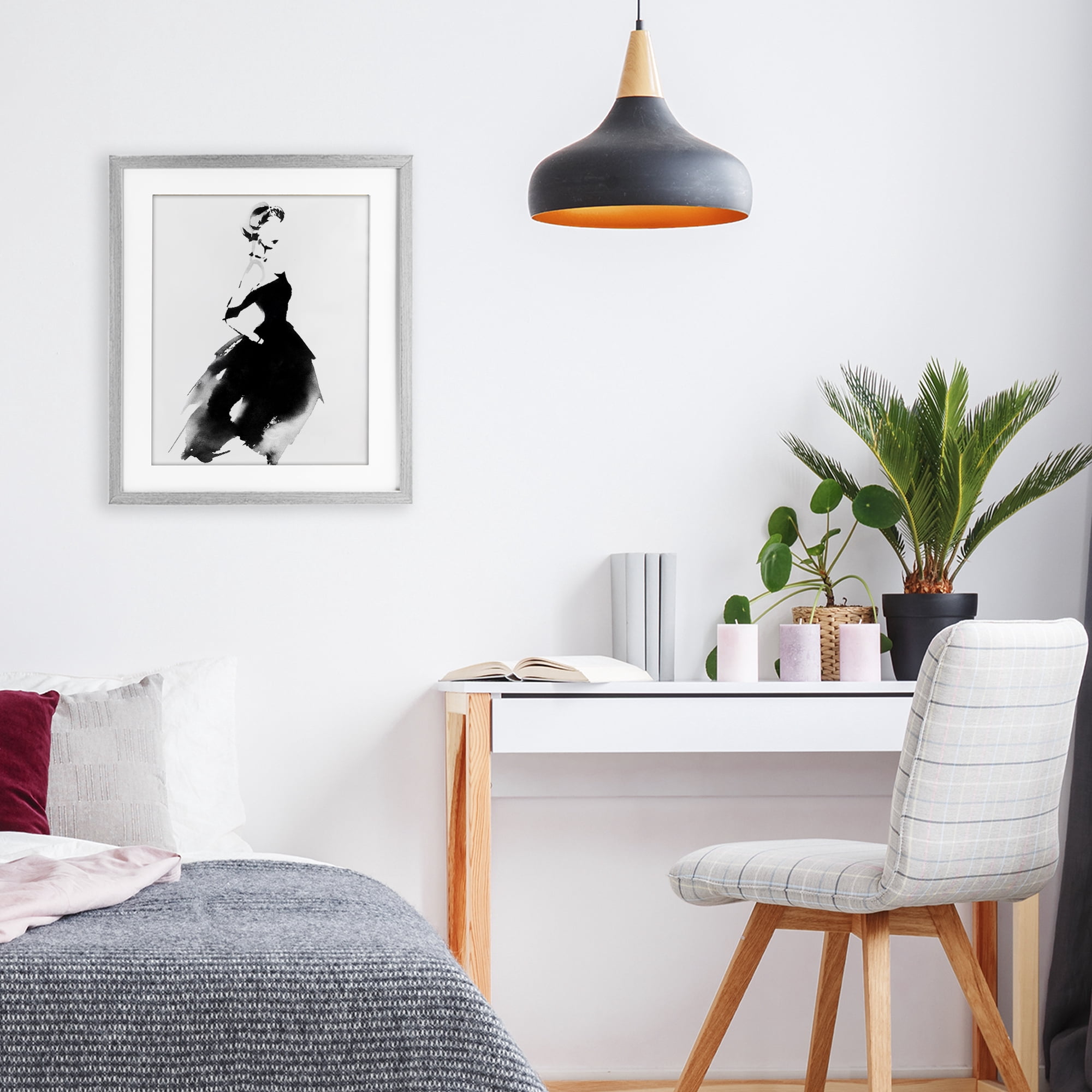 Stupell Industries Shadow Waltz Silhouette Gray Framed Print Under Glass, design by Svetlana Aleynikova