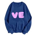 thumbnail image 4 of WREESH Couple Sweatshirts Matching Love - Lo Ve - Valentines Sweatshirts Crewneck Pullover Tops Anniversary Wedding Gifts for Him and Her Blue, 4 of 5