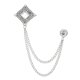 thumbnail image 1 of Broche de Cadena Hueca Vintage para Hombres, Cadena de Borlas Plateada con Piedra Blanca Colgante para Chaleco de Traje Tuxedo Prom Boda Fiesta de Cumpleaños Banquete, 1 of 6