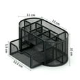 thumbnail image 2 of Metal Mesh Desk Supply Caddy Desktop Office Supplies Organizer Supply Holder 8 Compartments with Drawer (Black), 2 of 4