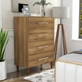 thumbnail image 6 of Furniture of America Odessa 4-Drawer Wood Light Oak Chest, 6 of 8