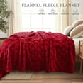 thumbnail image 3 of Exclusivo Mezcla Fleece Throw Blanket for Couch, Super Soft Warm Lightweight Checkered Pattern Blanket for All Seasons, Deep Red, 50"x60", 3 of 7