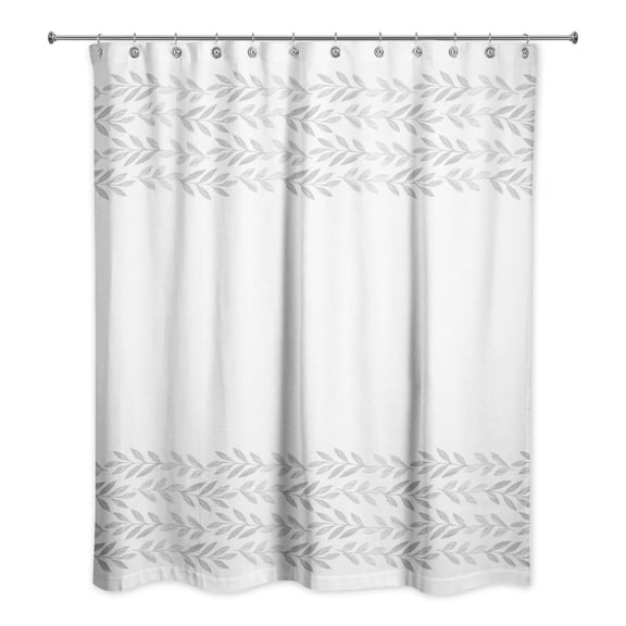 Creative Products Light Gray Vine Border 71x74 Shower Curtain
