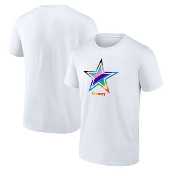 Men's White Dallas Cowboys Logo Pride T-Shirt
