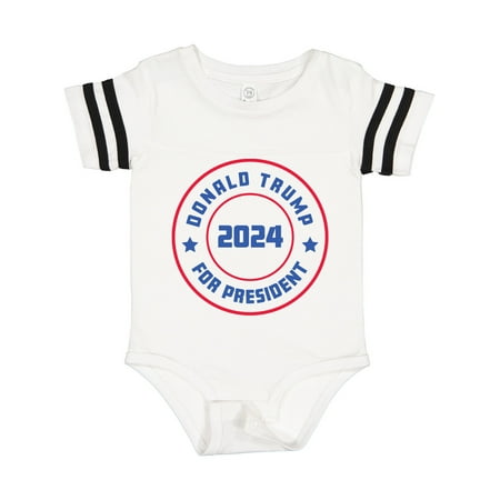 

Inktastic Trump for President 2024 Badge Red White and Blue Gift Baby Boy or Baby Girl Bodysuit
