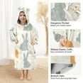 thumbnail image 3 of FORMRS Wearable Blanket Hoodie with Sleeves for Kids Cozy Flannel Sweatshirt, Whimsical Rabbits, 3 of 7