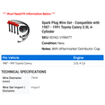 thumbnail image 2 of Spark Plug Wire Set - Compatible with 1987 - 1991 Toyota Camry 2.0L 4-Cylinder 1988 1989 1990, 2 of 2