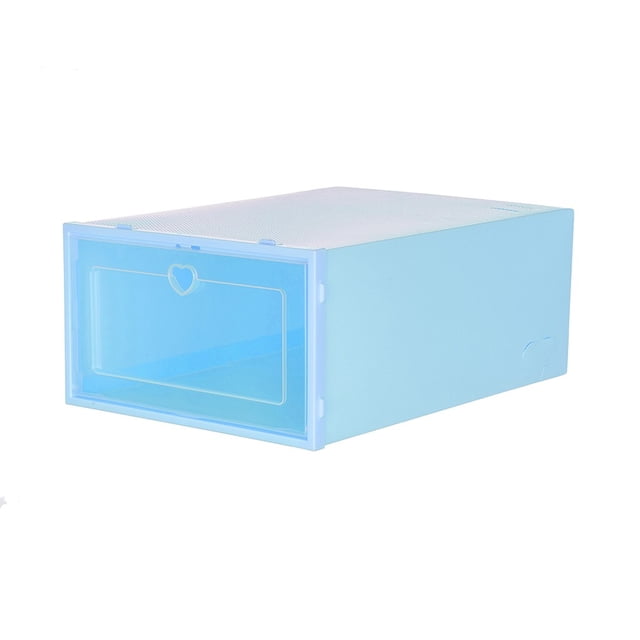 Caja de almacenamiento de zapatos transparente plegable, organizador de zapatos apilable de plástico, 1 ud.