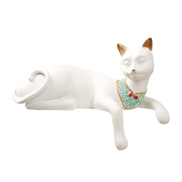 Estatuillas de resina de gato egipcio estatua decoración de escritorio hogar blanco Gloria Estatua de figurilla de gato