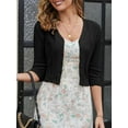thumbnail image 4 of EMMIOL Women's Bolero Shrug 3/4 Sleeve Cropped Cardigan Knit Sweaters Open Front Casual Elegant Jacket for Dresses, 4 of 8