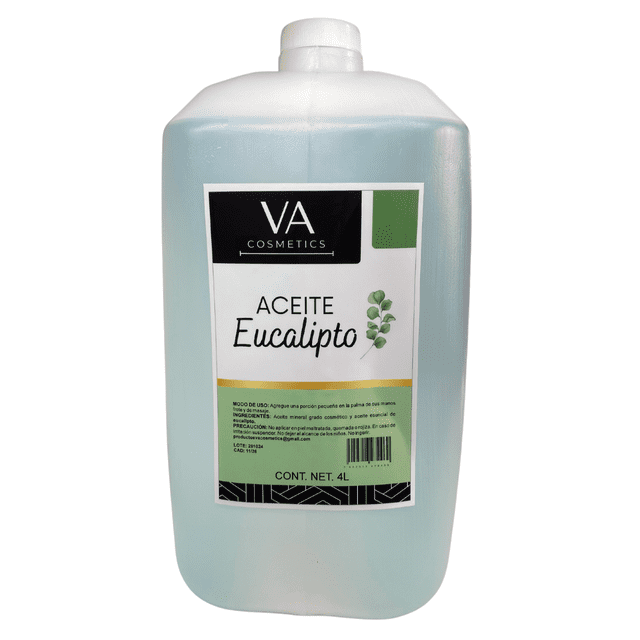 Aceite Masajes Eucalipto Corporal Spa Profesional 4 Litros VA