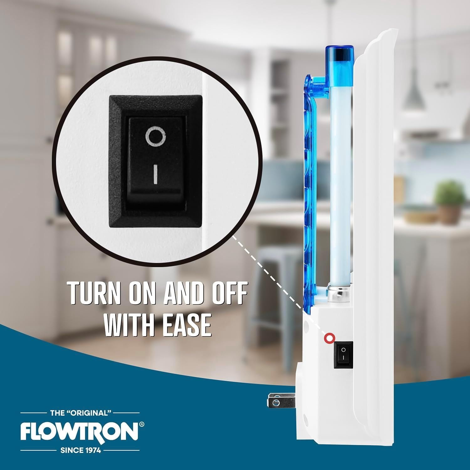 Flowtron Indoor Fly Trap, 9W UV Light, Silent Mosquito & Gnat Catcher, 375 Sq Ft - White