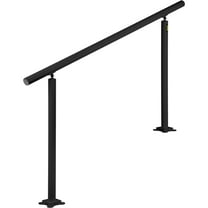 Adjustable Black Aluminum Stair Railing Kit (0-5 Steps, 5 FT) – Indoor/Outdoor Handrail for Elderly, Seniors & Safety – Easy Install Step Rail