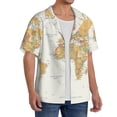 thumbnail image 3 of Salouo World Map 1 Pattern Cuban Collar Shirts for Men Button-Down Shirt Men's Short Sleeve Shirts Hawaiian Shirts Casual Shirts -3X-Large, 3 of 6