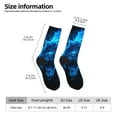 thumbnail image 2 of KLL Ice Blue Fire Wolf Print Cool Socks Men's Women's Crew Socks Funny Crazy Novelty Stockings, 2 of 6