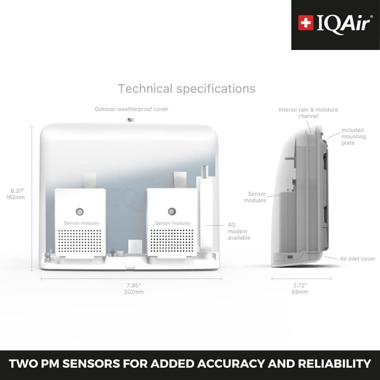 IQAir AirVisual Air Quality Monitor Bundle, Swiss-Designed Indoor & Outdoor  Sensors, Professional Grade Real-Time Air Quality Tracking
